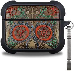 Walnut Solid Wood for AirPods Pro 2 Case (2nd/1st Gen) Sugar Skull | Airpods Pro Case 2nd / 1st Generation (2023/2022/2019) with Quick Released Keychain, TPU Shockproof Cover, Hand-Drawn Style Walnut Solid Wood for AirPods Pro 2 Case (2nd/1st Gen) Sugar Skull | Airpods Pro Case 2nd / 1st Generation (2023/2022/2019) with Quick Released Keychain, TPU Shockproof Cover, Hand-Drawn Style