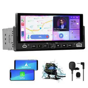 Single Din Car Stereo, 6.86 Inch CarPlay & Android Auto HD IPS Touchscreen Radio with Bluetooth with Backup Camera, Support USB Type-C Charging/USB/Mirror Link/Microphone/FM/EQ (B) (6.86 in) Single Din Car Stereo, 6.86 Inch CarPlay & Android Auto HD IPS Touchscreen Radio with Bluetooth with Backup Camera, Support USB Type-C Charging/USB/Mirror Link/Microphone/FM/EQ (B) (6.86 in)