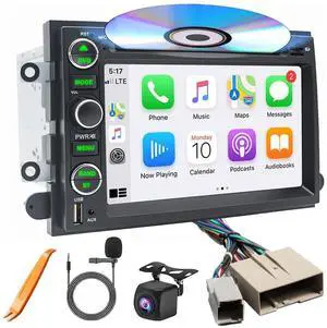 Car Radio Stereo CD DVD Wireless CarPlay Andriod Auto Navi with Camera SWC for Ford F150/F250/F350 2004-2014 /Mustang Edge Explorer Expedition E150 E250 /Mercury Milan/Lincoln Navigator Mark LT Car Radio Stereo CD DVD Wireless CarPlay Andriod Auto Navi with Camera SWC for Ford F150/F250/F350 2004-2014 /Mustang Edge Explorer Expedition E150 E250 /Mercury Milan/Lincoln Navigator Mark LT