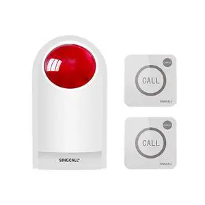 Remote Emergency Strobe Siren Alarm Kit 1 Siren & 2 Call Buttons | Home Caring Alert System, Loud Panic SOS Warning System, Office Siren Panic Button for Business Home Shop Hotel School Remote Emergency Strobe Siren Alarm Kit 1 Siren & 2 Call Buttons | Home Caring Alert System, Loud Panic SOS Warning System, Office Siren Panic Button for Business Home Shop Hotel School