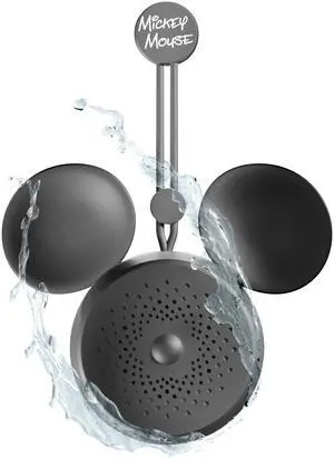 Disney Mickey Mouse Ears Bluetooth Shower Speaker with Suction Cup Disney IPX4 Rated Water Resistant Speaker for Shower, Baths| Up to 5 HRs Playtime, Built in Button Controls and Mic for Phone Calls Disney Mickey Mouse Ears Bluetooth Shower Speaker with Suction Cup Disney IPX4 Rated Water Resistant Speaker for Shower, Baths| Up to 5 HRs Playtime, Built in Button Controls and Mic for Phone Calls