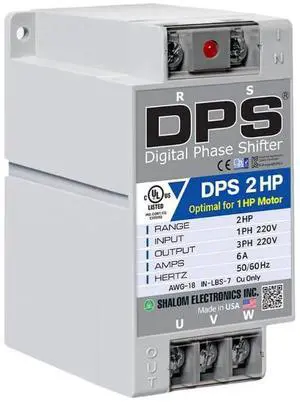 American Digital Phase Converter 2HP, Single to 3 Phase, 6A 200-240V | For 1HP(0.75kW) 3A Motor, Input/Output 200-240V, UL-Listed, 1 per 1 Motor Only, Easy Set Up, Digital Phase Shifter American Digital Phase Converter 2HP, Single to 3 Phase, 6A 200-240V | For 1HP(0.75kW) 3A Motor, Input/Output 200-240V, UL-Listed, 1 per 1 Motor Only, Easy Set Up, Digital Phase Shifter