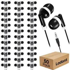 50-Pack Kids Bulk Earbuds for Classroom, Individually Bagged Wired Headphones for Students, School Headsets for ESL & State Testing, in-Ear Stereo for Chromebook & Audiometer (Black) 50-Pack Kids Bulk Earbuds for Classroom, Individually Bagged Wired Headphones for Students, School Headsets for ESL & State Testing, in-Ear Stereo for Chromebook & Audiometer (Black)