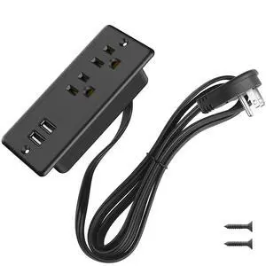 Furniture Recessed Power Strip, 10W USB A Ports, Black, 6FT | Hidden Charger Station, Flush Mount, 45°Flat Plug, Plug Extender, Conference Socket, for Desk, Bedside, ETL Listed Furniture Recessed Power Strip, 10W USB A Ports, Black, 6FT | Hidden Charger Station, Flush Mount, 45°Flat Plug, Plug Extender, Conference Socket, for Desk, Bedside, ETL Listed