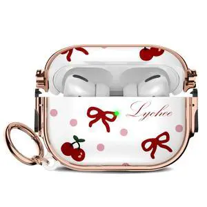 for Cute Airpods Pro 2 case with Safety Lock,Compatible Airpods Pro Case 2nd/1st Gen,Compatible Red Bow Cherry AirPods Case Cover for Women Girly with Keychain-Transparent for Cute Airpods Pro 2 case with Safety Lock,Compatible Airpods Pro Case 2nd/1st Gen,Compatible Red Bow Cherry AirPods Case Cover for Women Girly with Keychain-Transparent