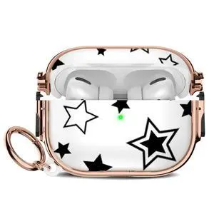 for Cute Airpods Pro 2 case with Safety Lock,Compatible Airpods Pro Case 2nd/1st Gen,Compatible Black Five Pointed Star AirPods Case Cover for Women Girly with Keychain-Transparent for Cute Airpods Pro 2 case with Safety Lock,Compatible Airpods Pro Case 2nd/1st Gen,Compatible Black Five Pointed Star AirPods Case Cover for Women Girly with Keychain-Transparent