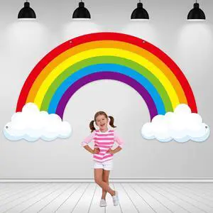 9.8X5.3Ft Long Rainbow Backdrop VBS Rainbow Themed Photo Booth Wall Decor Rainforest Falls Photo Background Happy Birthday Banner Cloud Bulletin Board for Jungle Baby Shower Indoor Outdoor Supplies 9.8X5.3Ft Long Rainbow Backdrop VBS Rainbow Themed Photo Booth Wall Decor Rainforest Falls Photo Background Happy Birthday Banner Cloud Bulletin Board for Jungle Baby Shower Indoor Outdoor Supplies