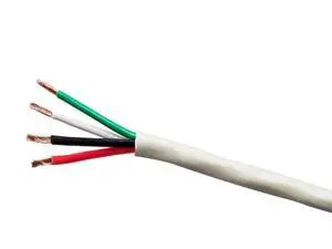 4 Conductor Speaker Wire - Burial Rated Outdoor Compatible Water Resistant Jacket With Color Coded 100% Pure Bare Oxygen-Free Copper Conductors, 14AWG, 250 Feet, Gray 4 Conductor Speaker Wire - Burial Rated Outdoor Compatible Water Resistant Jacket With Color Coded 100% Pure Bare Oxygen-Free Copper Conductors, 14AWG, 250 Feet, Gray