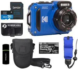 Kodak PIXPRO WPZ2 Rugged Waterproof Shockproof Dustproof WiFi Digital Camera 16MP 4X Optical Zoom 1080P Full HD Video Vlogging Camera 2.7" LCD (Blue) + 32GB Card + Case + Floating Strap + Bundle Kodak PIXPRO WPZ2 Rugged Waterproof Shockproof Dustproof WiFi Digital Camera 16MP 4X Optical Zoom 1080P Full HD Video Vlogging Camera 2.7" LCD (Blue) + 32GB Card + Case + Floating Strap + Bundle