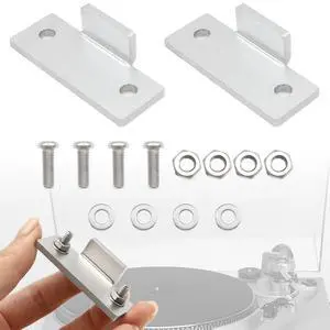 Turntable Dust Cover Hinges - Repair Tabs and Hinge Brackets for Technics SL-D2 3200 B2 Q2 D3 - Includes 2-Brackets, 4-Screws, 4-Washers, and 4-Nuts - Easy Installation for Turntable Dust Cover Repair Turntable Dust Cover Hinges - Repair Tabs and Hinge Brackets for Technics SL-D2 3200 B2 Q2 D3 - Includes 2-Brackets, 4-Screws, 4-Washers, and 4-Nuts - Easy Installation for Turntable Dust Cover Repair