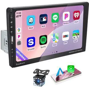 9 Inch Single DIN Car Stereo with Wireless Apple CarPlay Android Auto | 9" Car Radio IPS Capacitance Touchscreen, Bluetooth 5.2, FM Receiver, Backup Camera,USB/Type-C, subwoofer, Apple Car Play 9 Inch Single DIN Car Stereo with Wireless Apple CarPlay Android Auto | 9" Car Radio IPS Capacitance Touchscreen, Bluetooth 5.2, FM Receiver, Backup Camera,USB/Type-C, subwoofer, Apple Car Play