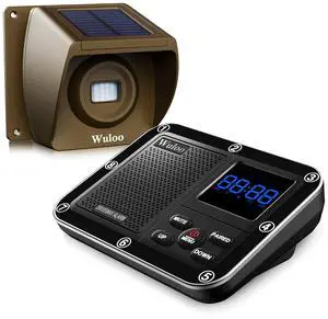 Solar Driveway Alarm Wireless Outside 1800ft Range, Outdoor Motion Sensor & Detector Driveway Alert System with Rechargeable Battery/Weatherproof/Mute Mode(1&1-Brown) Solar Driveway Alarm Wireless Outside 1800ft Range, Outdoor Motion Sensor & Detector Driveway Alert System with Rechargeable Battery/Weatherproof/Mute Mode(1&1-Brown)