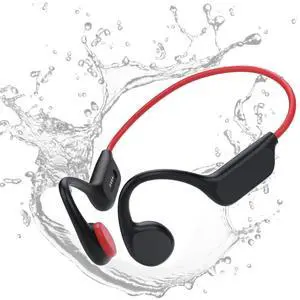 Bone Conduction Sports Headset Open-Ear Bluetooth 5.4 Wireless Headphones | Swimming Earphones with Built-in Mic 32G Memory Magnetic Charging IPX8 Waterproof for Workout Running Cycling (Black Red) Bone Conduction Sports Headset Open-Ear Bluetooth 5.4 Wireless Headphones | Swimming Earphones with Built-in Mic 32G Memory Magnetic Charging IPX8 Waterproof for Workout Running Cycling (Black Red)