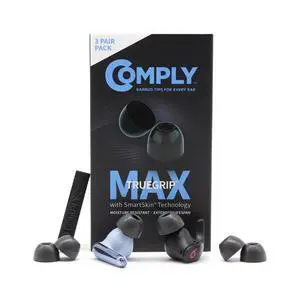 TW-200-C TrueGrip MAX Memory Foam Ear Tips | For Anker Soundcore, Sennheiser, JBL, SoundPEATS & More, Ultimate Comfort, Superior Noise Isolation, Black, Large (3 Pairs) TW-200-C TrueGrip MAX Memory Foam Ear Tips | For Anker Soundcore, Sennheiser, JBL, SoundPEATS & More, Ultimate Comfort, Superior Noise Isolation, Black, Large (3 Pairs)