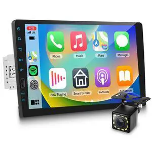 Single DIN Wireless CarPlay & Android Auto IPS Touchscreen Stereo, 9-Inch Bluetooth AM/FM Radio with Backup Camera, Steering Wheel Control, EQ, USB Single DIN Wireless CarPlay & Android Auto IPS Touchscreen Stereo, 9-Inch Bluetooth AM/FM Radio with Backup Camera, Steering Wheel Control, EQ, USB