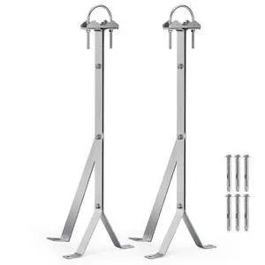 24 Inch Antenna Wall Mount Stainless Steel Stand Off Wall Mast Mount Clamps Windproof Antenna Mounting Bracket (24 inch) 24 Inch Antenna Wall Mount Stainless Steel Stand Off Wall Mast Mount Clamps Windproof Antenna Mounting Bracket (24 inch)