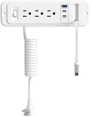 65W USB Recessed Power Strip with 60cm Retractable USB C Cable,Flush Mount | Furniture Drawer Outlet kit insert in 4 USB & (3) 15 Amp AC Outlets, Hidden Charging Station for Desktop 65W USB Recessed Power Strip with 60cm Retractable USB C Cable,Flush Mount | Furniture Drawer Outlet kit insert in 4 USB & (3) 15 Amp AC Outlets, Hidden Charging Station for Desktop