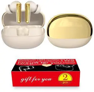Wireless Earbuds 2 Pack, ANC in-Ear Bluetooth Headphones, Big Bass Durable, Lightweight Design for Noisy Factories, Gym, and Travel, 60 Hour Long Playtime (Gold) Wireless Earbuds 2 Pack, ANC in-Ear Bluetooth Headphones, Big Bass Durable, Lightweight Design for Noisy Factories, Gym, and Travel, 60 Hour Long Playtime (Gold)