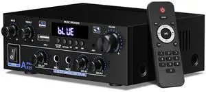 Amplifier Home Audio Stereo 1000W, Bluetooth 5.3 (AK55) | Amplifier for Two 50W x2 Speakers of about 8 Inches, SD Card/USB/MIC, 2.0 Channel HiFi for TV, home or your Car Amplifier Home Audio Stereo 1000W, Bluetooth 5.3 (AK55) | Amplifier for Two 50W x2 Speakers of about 8 Inches, SD Card/USB/MIC, 2.0 Channel HiFi for TV, home or your Car