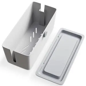® Cable Management Box - Cord Organizer with Child Proof Lock - Cord Hider to Conceal Wires,Power Strips from TV,Computer,Desk and Babies - 12 X 5.25 x 5.25 (Gray) ® Cable Management Box - Cord Organizer with Child Proof Lock - Cord Hider to Conceal Wires,Power Strips from TV,Computer,Desk and Babies - 12 X 5.25 x 5.25 (Gray)