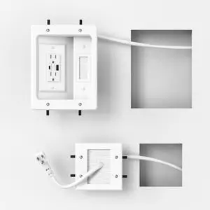 in Wall Cable Management Kit with Recessed Power Outlet for Home Theater | Dual AC Outlet and USB A+C Port, TV Cord Hider for Wall Mounted TV - 9FT Cord, HDMI TV Cable Hider, Safe Cable, Easy Setup in Wall Cable Management Kit with Recessed Power Outlet for Home Theater | Dual AC Outlet and USB A+C Port, TV Cord Hider for Wall Mounted TV - 9FT Cord, HDMI TV Cable Hider, Safe Cable, Easy Setup