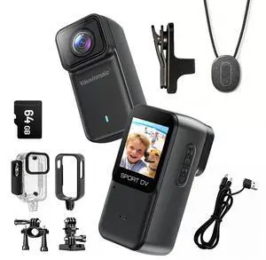 4K Body Camera with WiFi, POV Action Cam for Motorcycling Skiing Cycling Vlogging Sports, Magnetic Wearable Thumb Camera for Hands-Free Recording, Waterproof Portable Video Recorder, 64GB Card, Black 4K Body Camera with WiFi, POV Action Cam for Motorcycling Skiing Cycling Vlogging Sports, Magnetic Wearable Thumb Camera for Hands-Free Recording, Waterproof Portable Video Recorder, 64GB Card, Black