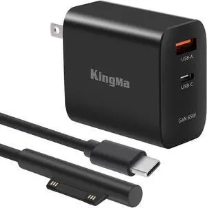 for Surface Pro Charger, 65W Microsoft Surface Charger PD3.0 Fast Charger for Microsoft Surface Pro 11 Charger Compatible with Microsoft Surface Pro 10/9/8/7/6/5/4/3/Go/Book,Portable Travel Adapter for Surface Pro Charger, 65W Microsoft Surface Charger PD3.0 Fast Charger for Microsoft Surface Pro 11 Charger Compatible with Microsoft Surface Pro 10/9/8/7/6/5/4/3/Go/Book,Portable Travel Adapter