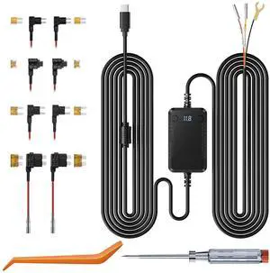 Dashcam Hardwiring Kit, Includes Two Sets of Four Fuse adapters and a USB-C Power Connector, Supporting 24-Hour Parking Monitoring and Low-Voltage Protection Dashcam Hardwiring Kit, Includes Two Sets of Four Fuse adapters and a USB-C Power Connector, Supporting 24-Hour Parking Monitoring and Low-Voltage Protection