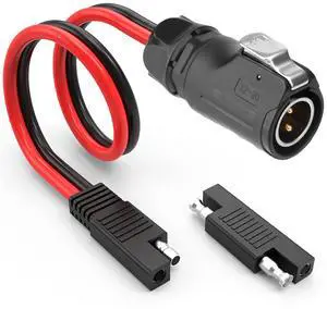 10AWG 2 Pin Power Industrial Circular Connector to SAE Adapter Cable, Furion Solar Plug to SAE Connector, Fit for Furrion, Solar Panel Suitcase, Forrest River RV Ports 10AWG 2 Pin Power Industrial Circular Connector to SAE Adapter Cable, Furion Solar Plug to SAE Connector, Fit for Furrion, Solar Panel Suitcase, Forrest River RV Ports