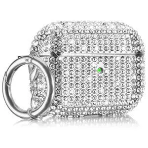 Case for AirPods Pro 2nd Generation, Cute AirPod Pro 2 Protective Case Cover for Women Girls, Bling Crystal PC Apple Air Pods Pro Cases Accessories with Lobster Clasp Keychain, Silver Case for AirPods Pro 2nd Generation, Cute AirPod Pro 2 Protective Case Cover for Women Girls, Bling Crystal PC Apple Air Pods Pro Cases Accessories with Lobster Clasp Keychain, Silver