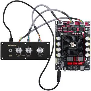 T220HS-W 2.0 Channel Bluetooth Amplifier Board 220W×2 Audio Amp Module | with Treble Bass Control, Bluetooth AUX USB Input for Passive Speakers T220HS-W 2.0 Channel Bluetooth Amplifier Board 220W×2 Audio Amp Module | with Treble Bass Control, Bluetooth AUX USB Input for Passive Speakers