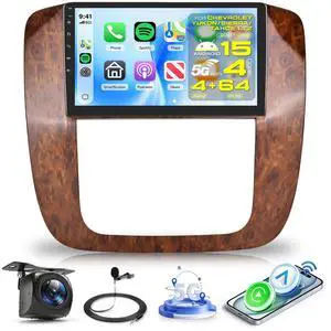 4Core 4+64G Radio for Chevy Silverado GMC Yukon Tahoe Suburban 2007-2013 Stereo Upgrade with DSP Wireless Carplay/Android Auto,9" IPS Touchscreen Radio BT FM/RDS SWC Backup Cam(Not Support JBL/Bose) 4Core 4+64G Radio for Chevy Silverado GMC Yukon Tahoe Suburban 2007-2013 Stereo Upgrade with DSP Wireless Carplay/Android Auto,9" IPS Touchscreen Radio BT FM/RDS SWC Backup Cam(Not Support JBL/Bose)