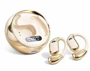 Open Ear Earbuds Wireless Earbuds Bluetooth 5.4, LED Display Bluetooth Earphone for Workout/Running, AI Noise Reduction Touch Controls, 72hr Playtime,Waterproof(Gold) Open Ear Earbuds Wireless Earbuds Bluetooth 5.4, LED Display Bluetooth Earphone for Workout/Running, AI Noise Reduction Touch Controls, 72hr Playtime,Waterproof(Gold)