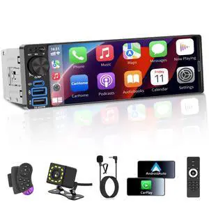 Single Din Car Stereo - Upgrade Your Old Car, 6.5" with Wireless Apple CarPlay & Android Auto, Car Radio with Bluetooth, Backup Camera Ready, FM/USB/SWC/MIC Single Din Car Stereo - Upgrade Your Old Car, 6.5" with Wireless Apple CarPlay & Android Auto, Car Radio with Bluetooth, Backup Camera Ready, FM/USB/SWC/MIC