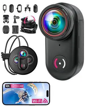 Mini Body Camera, 4K Action Camera Wearable POV Thumb Camera | Magnetic with 1.47" Screen, 360°Rotatable Clip, IP65 Waterproof Thumb Size for TikTok YouTube Vlogging Traveling (32GB Crad) Mini Body Camera, 4K Action Camera Wearable POV Thumb Camera | Magnetic with 1.47" Screen, 360°Rotatable Clip, IP65 Waterproof Thumb Size for TikTok YouTube Vlogging Traveling (32GB Crad)