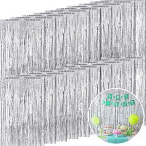 20 Pcs Silver Foil Fringe Backdrop 3.28 x 8.2 ft Metallic Tinsel Curtains for 2026 Graduation Party Photo Birthday Wedding Baby Shower Bridal Photo Decor 20 Pcs Silver Foil Fringe Backdrop 3.28 x 8.2 ft Metallic Tinsel Curtains for 2026 Graduation Party Photo Birthday Wedding Baby Shower Bridal Photo Decor