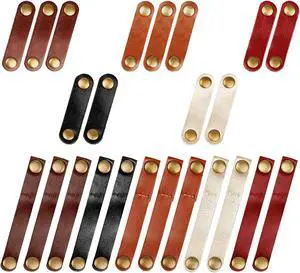 24 Pcs Leather Cable Straps Multi Color Handmade Leather Cord Organizer Portable Cable Tie Keeper Earphone Winder USB Cable Clips(2 Sizes,5 Colors) 24 Pcs Leather Cable Straps Multi Color Handmade Leather Cord Organizer Portable Cable Tie Keeper Earphone Winder USB Cable Clips(2 Sizes,5 Colors)
