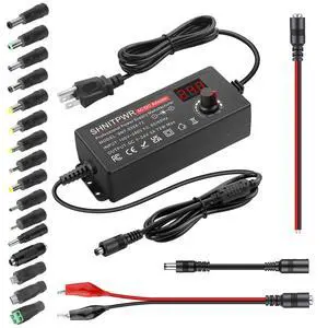 72W Adjustable Universal Power Supply DC 3.5V-24V 3A AC/DC Adapter | LED Voltage Display,16 Tips,Polarity Converter,Alligator Clips,DC Pigtail Power Cable,for LED Strip,Camera,CCTV,Printer 72W Adjustable Universal Power Supply DC 3.5V-24V 3A AC/DC Adapter | LED Voltage Display,16 Tips,Polarity Converter,Alligator Clips,DC Pigtail Power Cable,for LED Strip,Camera,CCTV,Printer