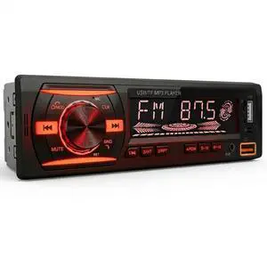 1 DIN Car Stereo Bluetooth Audio Receiver - FM Radio MP3 Player with Hands-Free Calling, Wireless Music Streaming, Fast Charging, USB/TF/AUX Port, 7-Color Backlight, Clock Display, Remote Control 1 DIN Car Stereo Bluetooth Audio Receiver - FM Radio MP3 Player with Hands-Free Calling, Wireless Music Streaming, Fast Charging, USB/TF/AUX Port, 7-Color Backlight, Clock Display, Remote Control