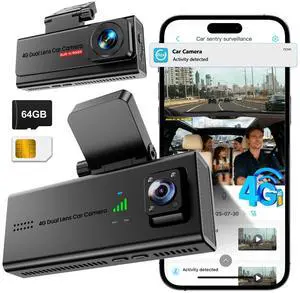 4G LTE Dash Cam with SIM Card, Remote Live View & 24/7 Parking Monitor | Car Security Camera with AI Motion Alerts, 2-Way Talk, G-Sensor, SD/Cloud, Theft & Vandalism Protection for Fleet & Family 4G LTE Dash Cam with SIM Card, Remote Live View & 24/7 Parking Monitor | Car Security Camera with AI Motion Alerts, 2-Way Talk, G-Sensor, SD/Cloud, Theft & Vandalism Protection for Fleet & Family