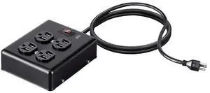Heavy Duty Metal Surge Protector - 4 Outlet Power Strip, 180 Joules, UL Certified, 6 Feet Cable, Black Heavy Duty Metal Surge Protector - 4 Outlet Power Strip, 180 Joules, UL Certified, 6 Feet Cable, Black