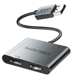 Displayport to Dual Displayport Splitter Adapter 4K@60Hz, DP 1.4 Splitter Adapter 1 in 2 Out SST/MST Extended Display Compatible with PC, Laptop,Graphics,PC Displayport to Dual Displayport Splitter Adapter 4K@60Hz, DP 1.4 Splitter Adapter 1 in 2 Out SST/MST Extended Display Compatible with PC, Laptop,Graphics,PC