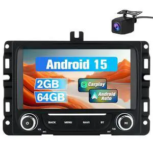 Car Radio Stereo Upgrade for Dodge RAM 1500 2500 3500 2013-2019 | Android 15, 2GB+64GB, 7 Inch, with Backup Camera, Wireless CarPlay/Android Auto/Mirroring, Wi-Fi, Bluetooth, SWC, FM/AM/RDS Car Radio Stereo Upgrade for Dodge RAM 1500 2500 3500 2013-2019 | Android 15, 2GB+64GB, 7 Inch, with Backup Camera, Wireless CarPlay/Android Auto/Mirroring, Wi-Fi, Bluetooth, SWC, FM/AM/RDS