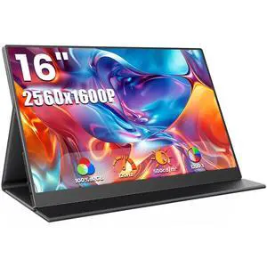 16" 2.5k Portable Computer Monitor,Gaming Monitor,Portable Monitors for Laptop PC Mac Phone PS5,120Hz 100% sRGB LTPS Display HDR Screen Extender with Smart Cover, USB C & HDMI,Travel Work Home 16" 2.5k Portable Computer Monitor,Gaming Monitor,Portable Monitors for Laptop PC Mac Phone PS5,120Hz 100% sRGB LTPS Display HDR Screen Extender with Smart Cover, USB C & HDMI,Travel Work Home