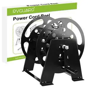 RV Power Cord Reel, Heavy Duty Power Cord Storage Reel, Holds Up to 50 Feet of 50A (6/3+1/8 AWG) Heavy Duty Power Cord RV Power Cord Reel, Heavy Duty Power Cord Storage Reel, Holds Up to 50 Feet of 50A (6/3+1/8 AWG) Heavy Duty Power Cord