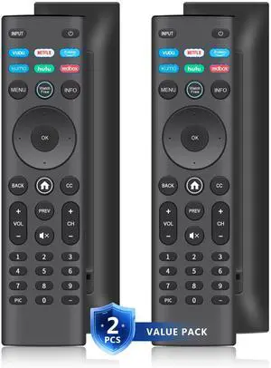 Pack of 2 Universal Remote XRT140 for VIZIO Smart TV Remote Replacement | for VIZIO XRT136 XRT260 XRT270 TV Remote Control Compatible with All VIZIO Smartcast D, E, M, P, V, PX Series Smart TVs Pack of 2 Universal Remote XRT140 for VIZIO Smart TV Remote Replacement | for VIZIO XRT136 XRT260 XRT270 TV Remote Control Compatible with All VIZIO Smartcast D, E, M, P, V, PX Series Smart TVs