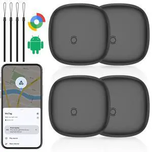 Air Tracker Tags-4 Pack for Android, Bluetooth Luggage Tracker Anti Lost Keys Finder/Item Locator with Holder Case Work with Google's Find Hub for Key, Backpack, Luggage, Wallet, Precise Position Air Tracker Tags-4 Pack for Android, Bluetooth Luggage Tracker Anti Lost Keys Finder/Item Locator with Holder Case Work with Google's Find Hub for Key, Backpack, Luggage, Wallet, Precise Position