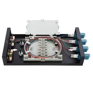4 Port Wallmount Box Fiber Optic Terminal encloure with 8 Strand LC UPC singlemode OS1 Colorful pigtials and 4 pcs Duplex LC Adaptor Loaded 4 Port Wallmount Box Fiber Optic Terminal encloure with 8 Strand LC UPC singlemode OS1 Colorful pigtials and 4 pcs Duplex LC Adaptor Loaded