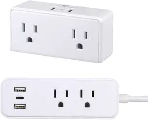 2Pack (Wall-Tap & Power Strip) with 6ft Power Cord, Compact Charging Hub with 2-Port USB-A & 1-Port USB-C Chargers, 3-Prong, for Home, Office, Hotel, DC3S-1122-DC 2Pack (Wall-Tap & Power Strip) with 6ft Power Cord, Compact Charging Hub with 2-Port USB-A & 1-Port USB-C Chargers, 3-Prong, for Home, Office, Hotel, DC3S-1122-DC