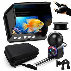 Underwater Fishing Camera with 4.3" HD LCD Monitor, IR Night Vision Fish Finder Camera, 590" Cable, Flashlight Gloves & Carrying Case, Portable for Ice, Lake, Boat & Kayak Fishing Underwater Fishing Camera with 4.3" HD LCD Monitor, IR Night Vision Fish Finder Camera, 590" Cable, Flashlight Gloves & Carrying Case, Portable for Ice, Lake, Boat & Kayak Fishing